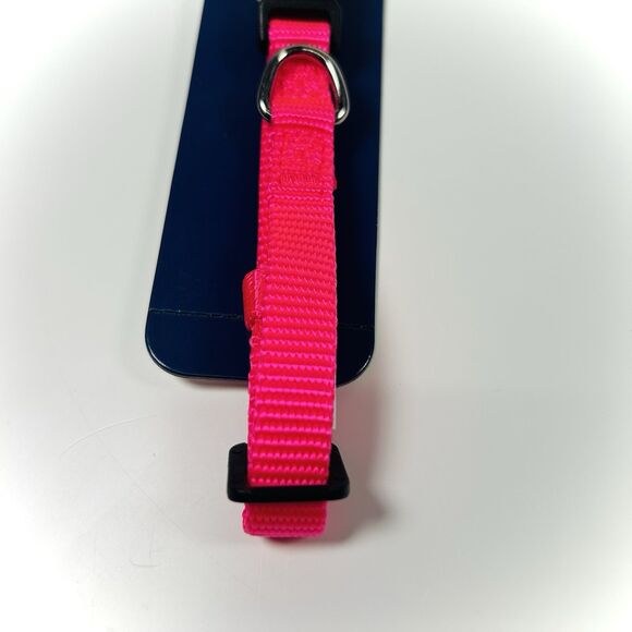YOULY The Classic Hot Pink & Black Webbed Nylon Dog Collar, Small Pet 9”-14” NWT - Picture 3 of 6